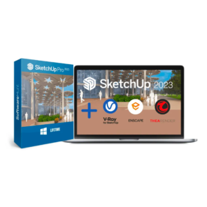 LATEST 2023 SketchUp pro 2023 | vray next 6 | enscape 3.5 | asset library | layout | style builder | lifetime